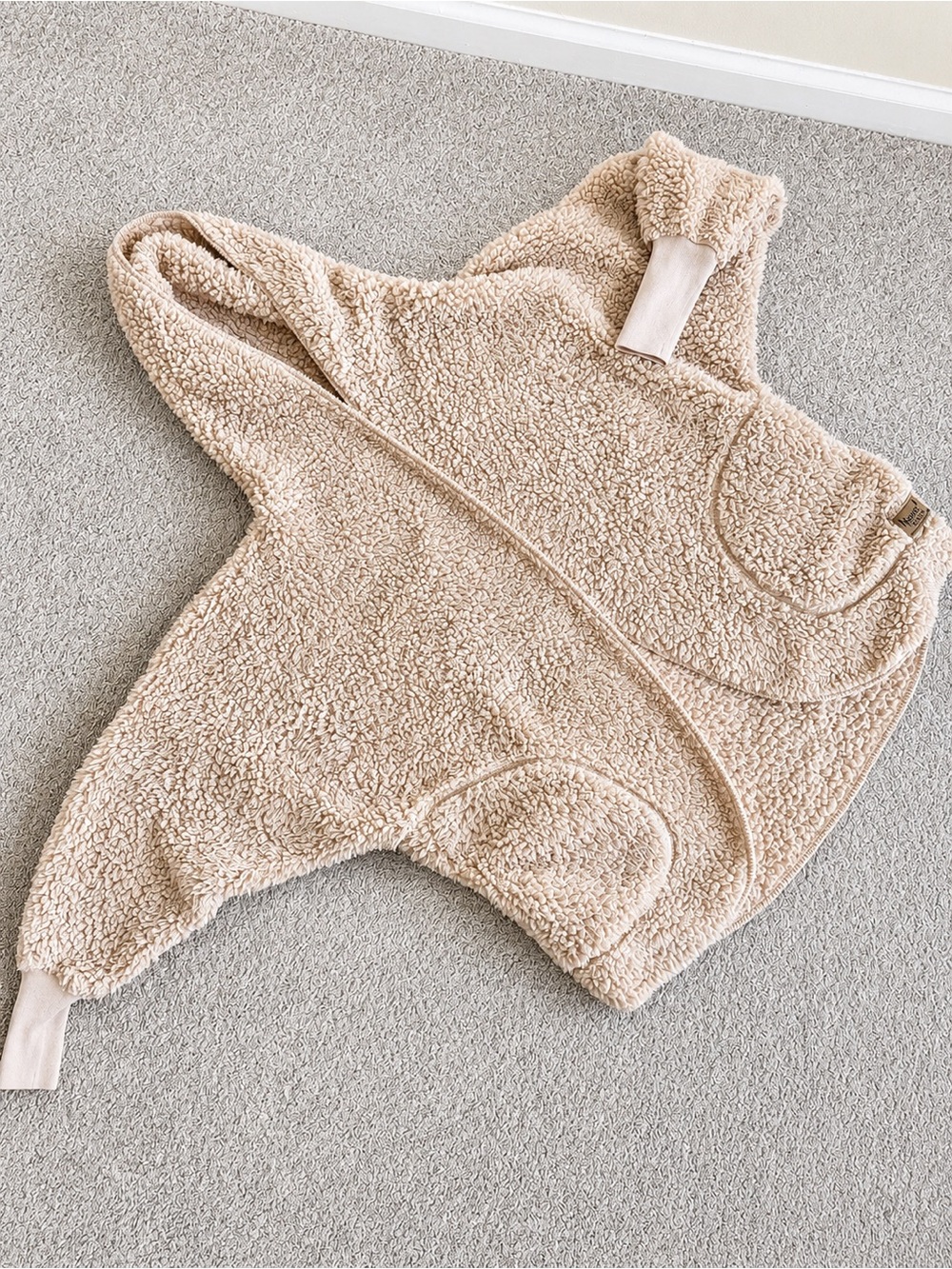 Nordic Beach Fluffy Frappe Cozy Sherpa Body Wrap Hooded Cardigan White One Size - Picture 9 of 11